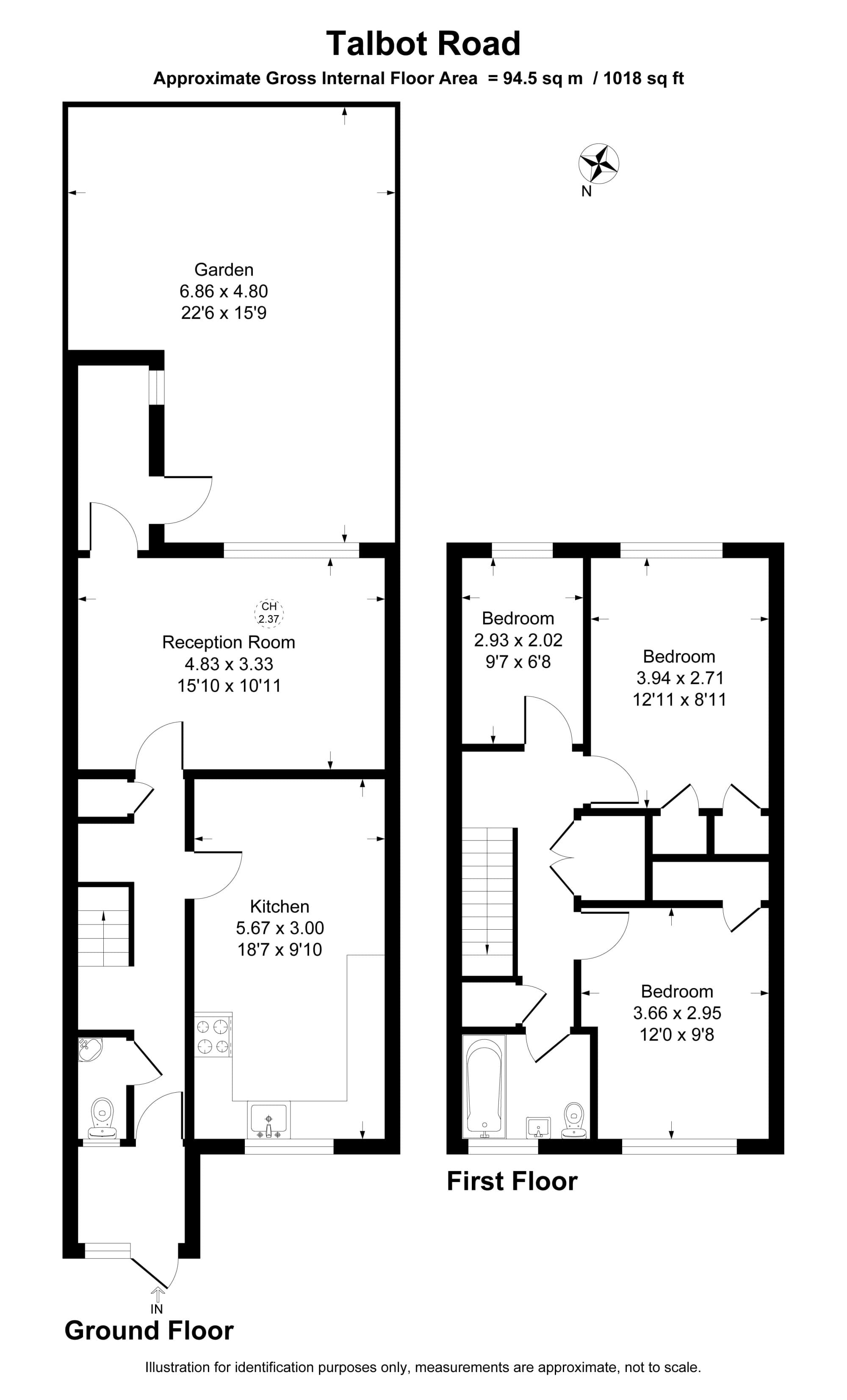 Floorplan for 3 Bedroom House in London