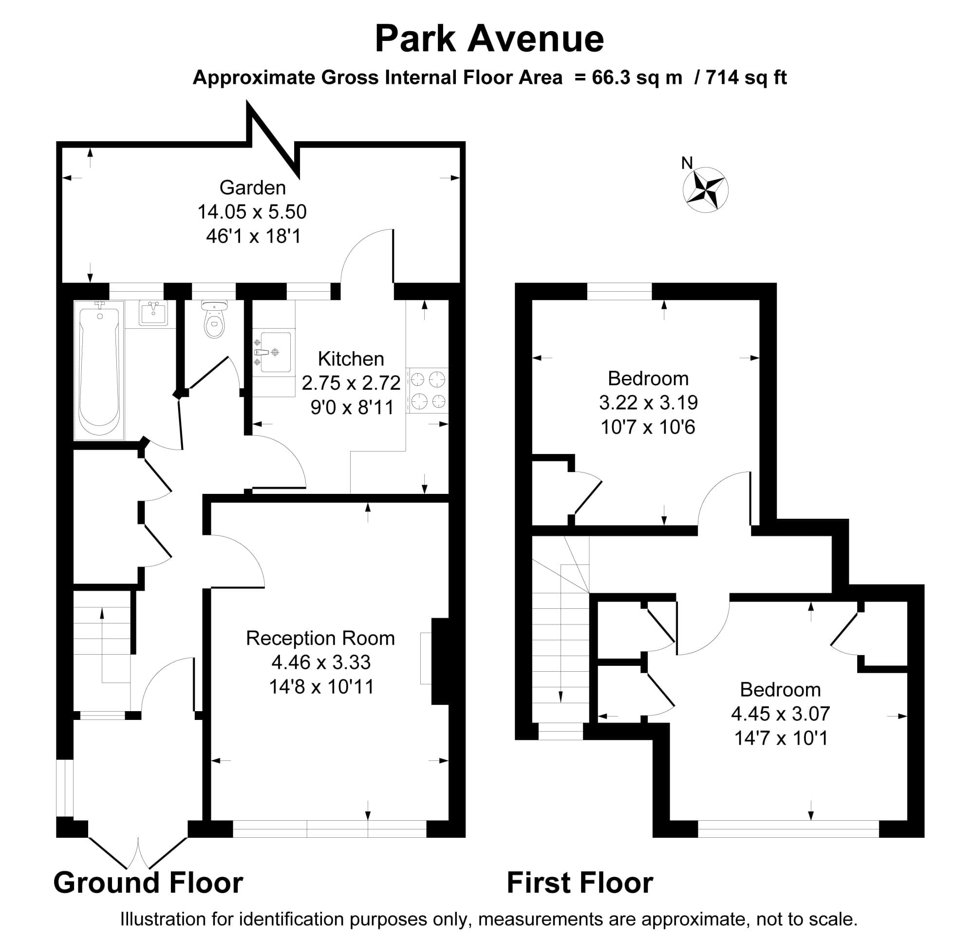 Floorplan for 2 Bedroom House in London
